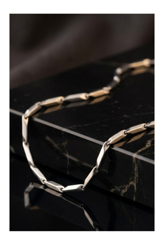 Collier en acier - Argent - 55 cm