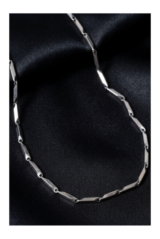 Collier en acier - Argent - 55 cm