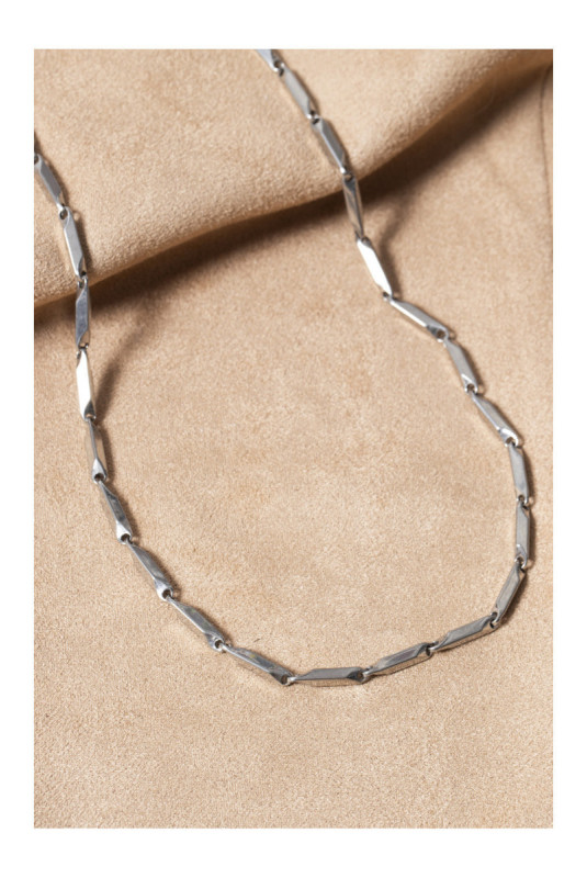 Collier en acier - Argent - 55 cm