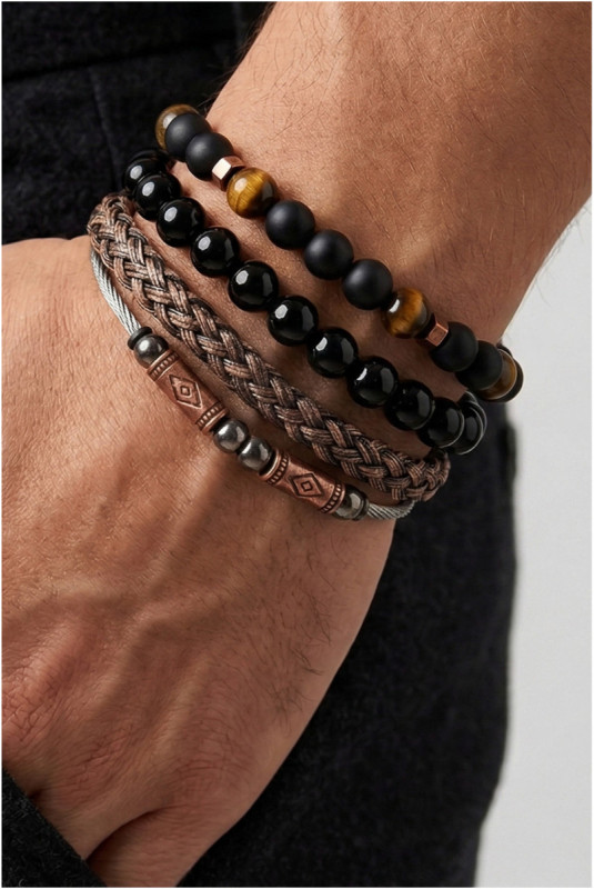 Bracelet - Noir - 21 cm + ajustable