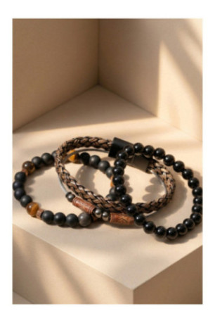 Bracelet - Noir - 21 cm + ajustable