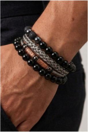 Bracelet - Noir - 21 cm + ajustable