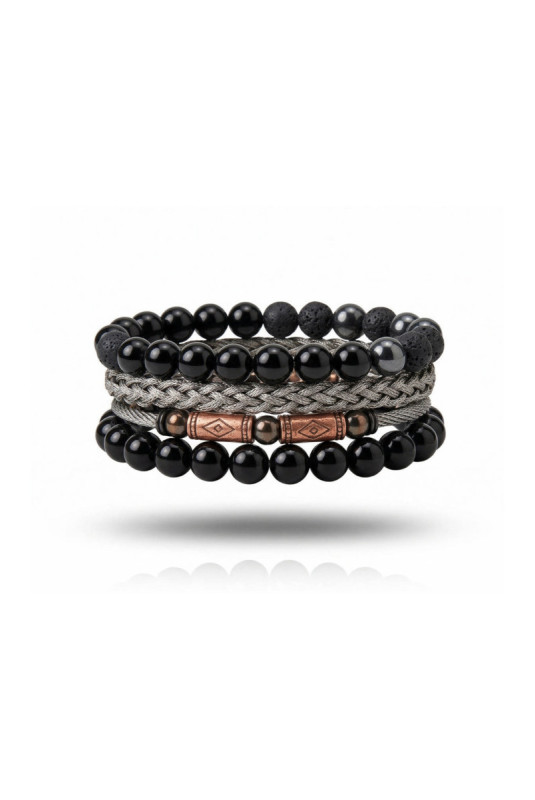 Bracelet - Noir - 21 cm + ajustable