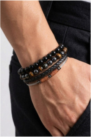 Bracelet - Noir - 21 cm + ajustable