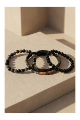 Bracelet - Noir - 21 cm + ajustable