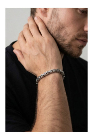 Bracelet en acier - Argent - 19 cm + 4 cm