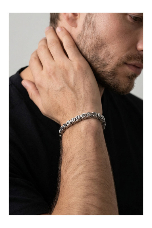 Bracelet en acier - Argent - 19 cm + 4 cm