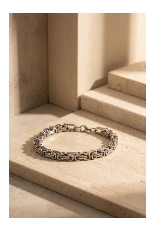 Bracelet en acier - Argent - 19 cm + 4 cm