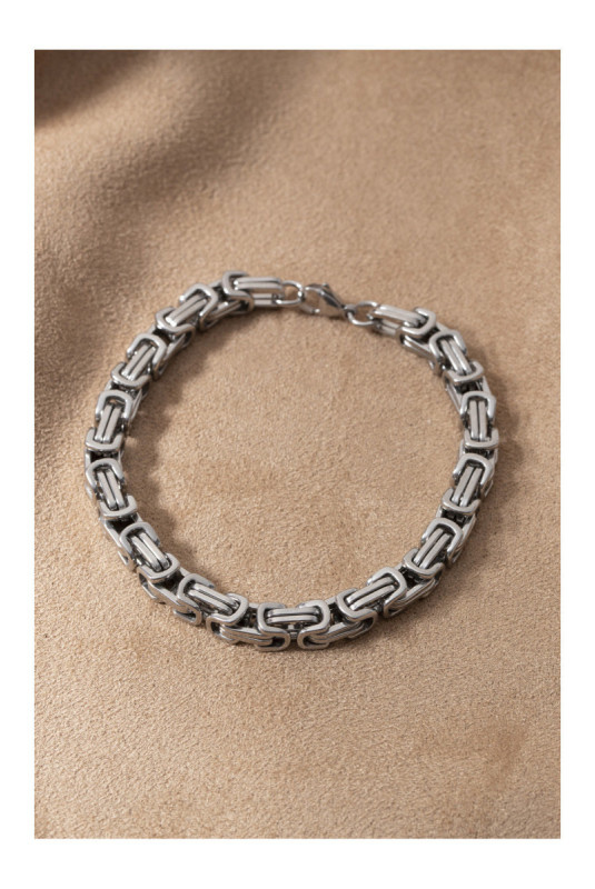 Bracelet en acier - Argent - 19 cm + 4 cm