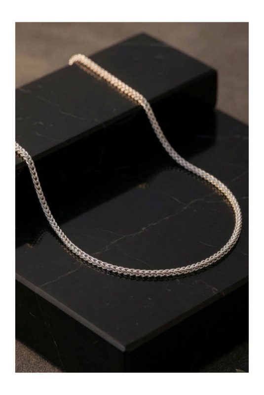 Collier en acier - Argent - 60 cm + 5 cm