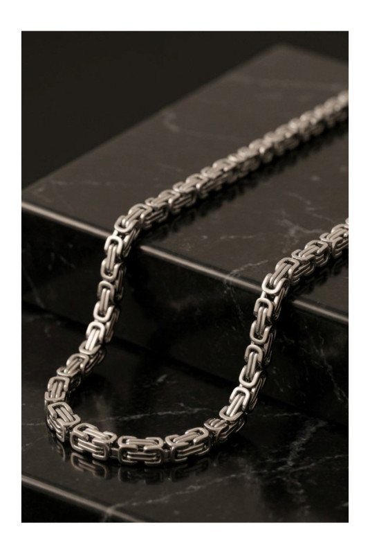 Collier en acier - Argent - 60 cm