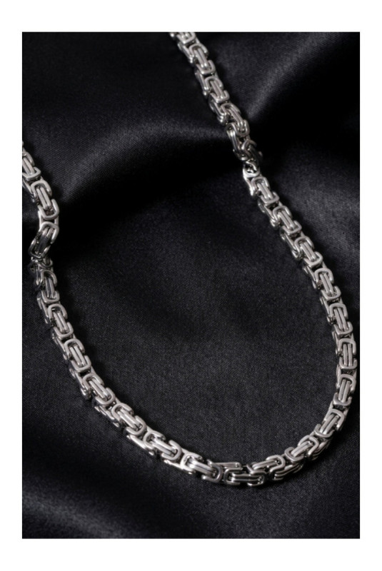 Collier en acier - Argent - 60 cm