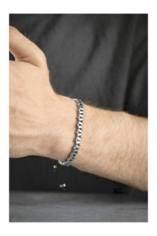 Bracelet en acier - Argent - Ajustable