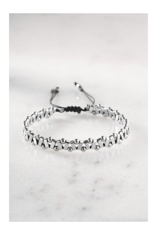 Bracelet en acier - Argent - Ajustable