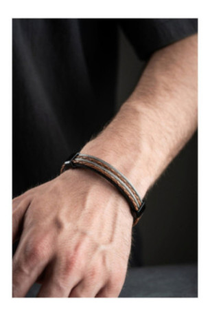Bracelet en acier - Brun - 21 cm