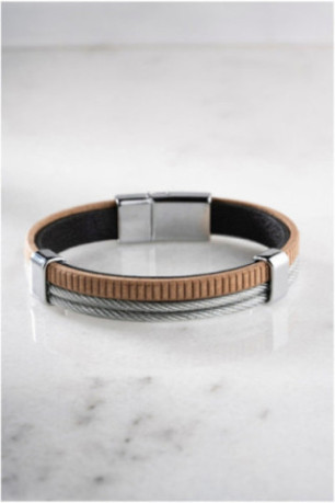 Bracelet en acier - Argent - 21 cm