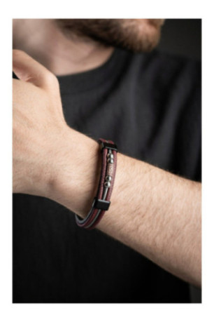 Bracelet en acier - Bourgogne - 21 cm
