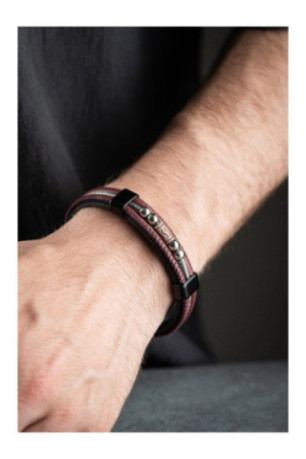 Bracelet en acier - Bourgogne - 21 cm