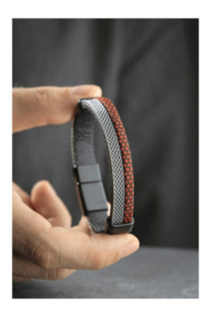 Bracelet en acier - Rouge - 21 cm
