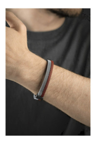 Bracelet en acier - Rouge - 21 cm