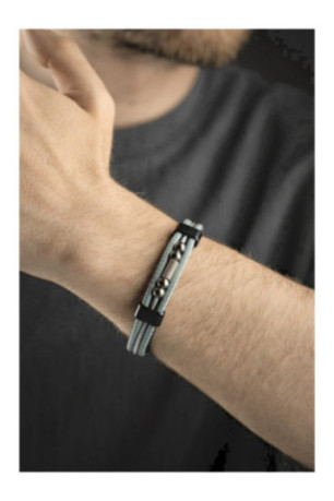 Bracelet en acier - Vert d'eau - 21 cm