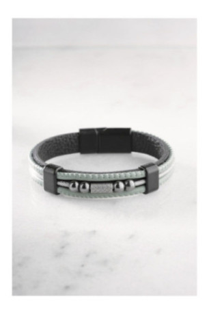 Bracelet en acier - Vert d'eau - 21 cm