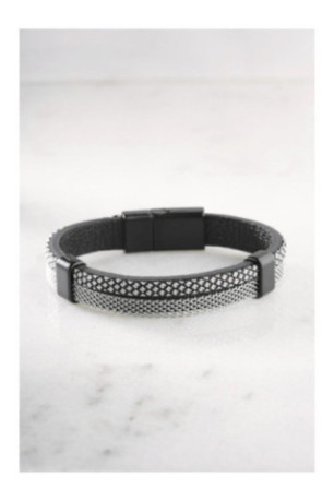 Bracelet en acier - Noir - 21 cm