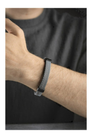 Bracelet en acier - Noir - 21 cm