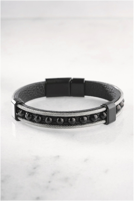 Bracelet en acier - Argent - 21 cm