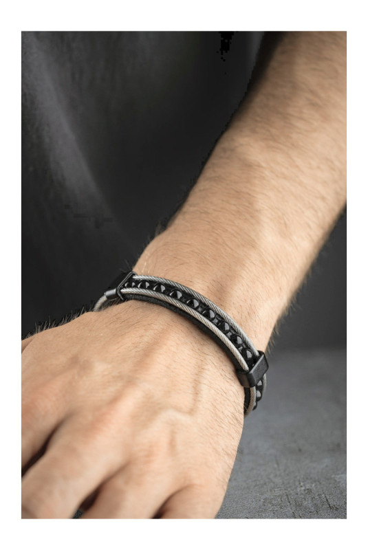 Bracelet en acier - Argent - 21 cm