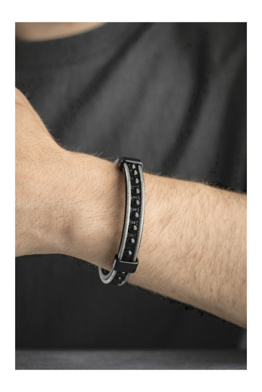 Bracelet en acier - Argent - 21 cm