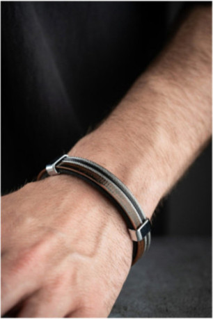 Bracelet en acier - Argent - 21 cm
