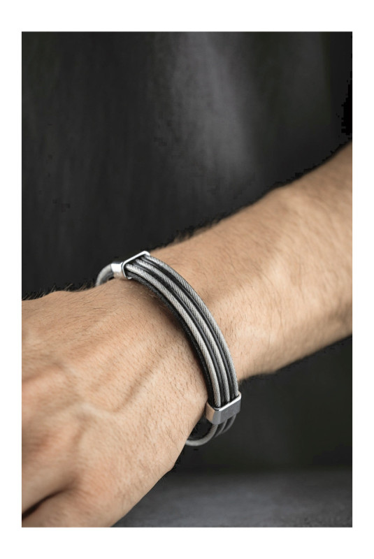 Bracelet en acier - Argent - 21 cm
