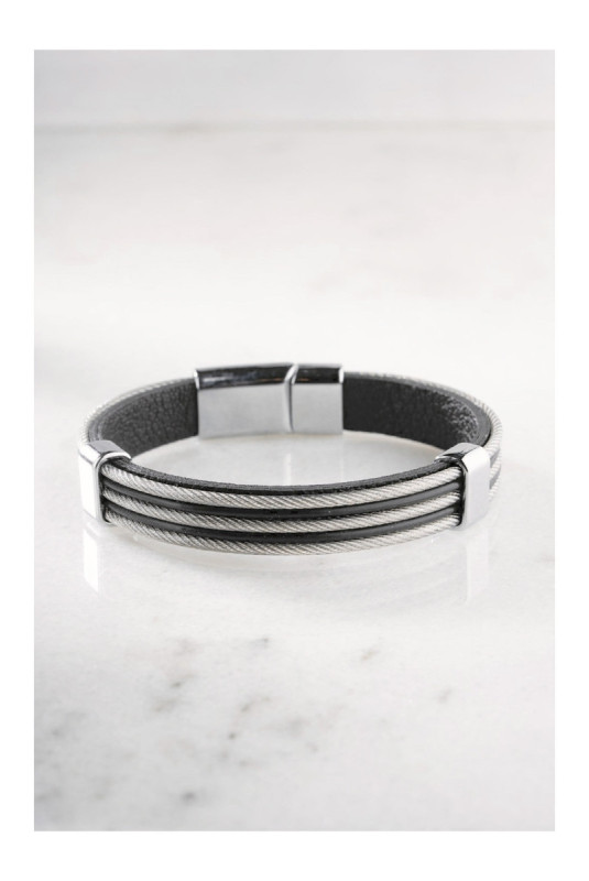 Bracelet en acier - Argent - 21 cm