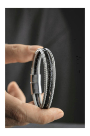 Bracelet en acier - Argent - 21 cm
