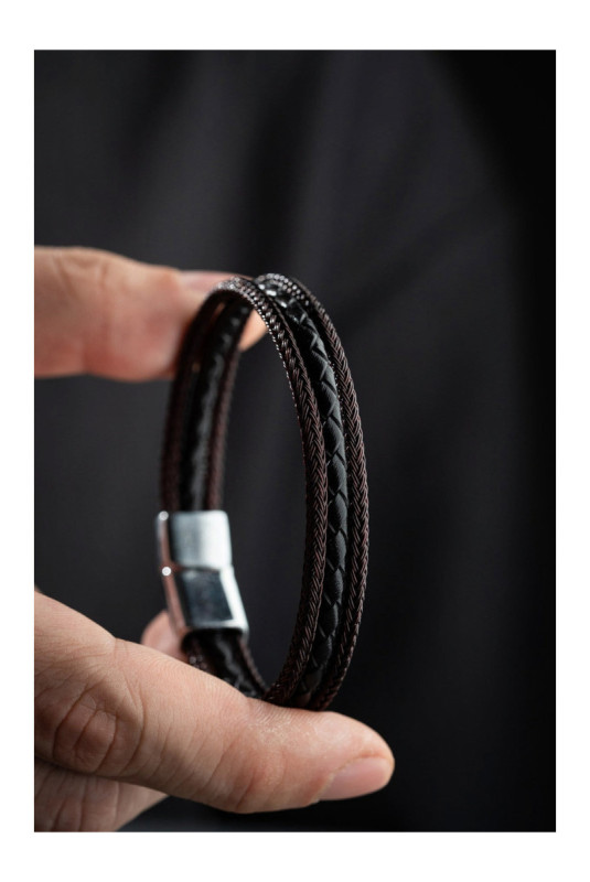 Bracelet en acier - Argent - 21 cm