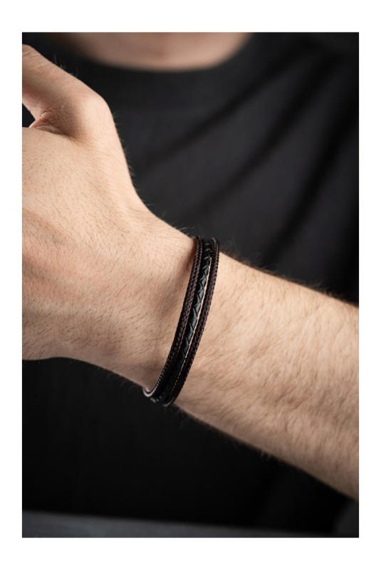 Bracelet en acier - Argent - 21 cm