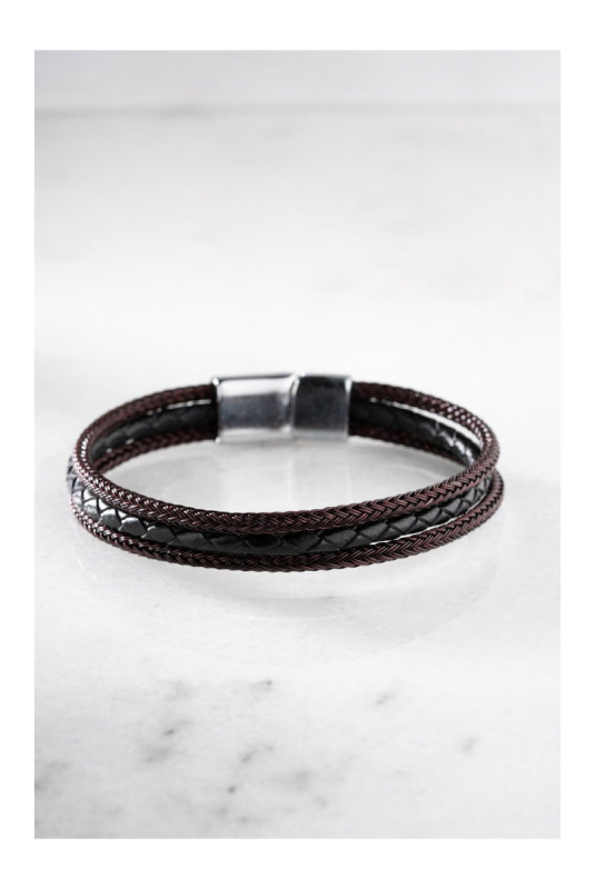 Bracelet en acier - Argent - 21 cm
