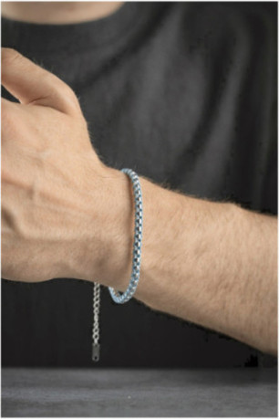 Bracelet en acier - Bleu - 20 cm + 5 cm