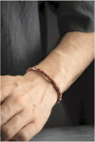 Bracelet en acier - Rouge - 20 cm + 5 cm