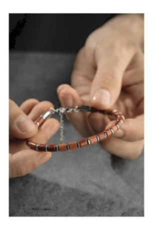 Bracelet en acier - Rouge - 20 cm + 5 cm