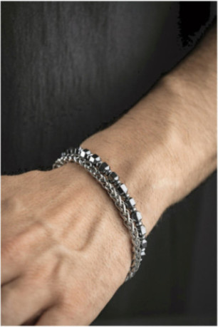 Bracelet en acier - Argent - 20 cm