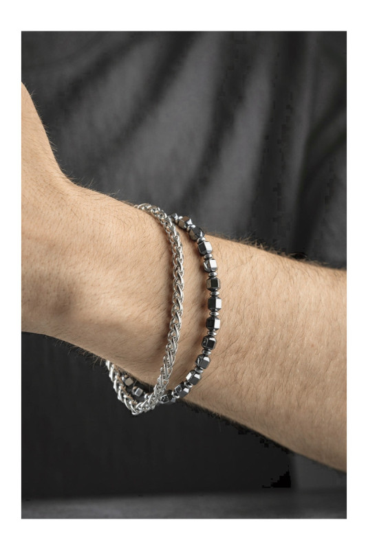 Bracelet en acier - Argent - 20 cm