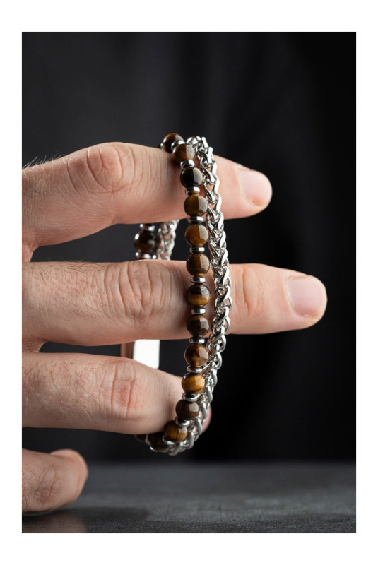 Bracelet en acier - Argent - 20 cm