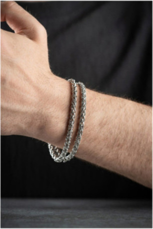 Bracelet en acier - Argent - 20 cm