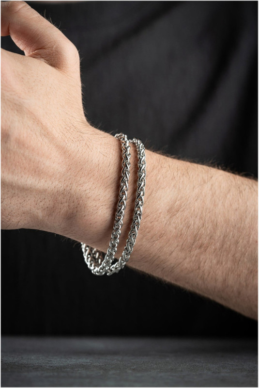 Bracelet en acier - Argent - 20 cm
