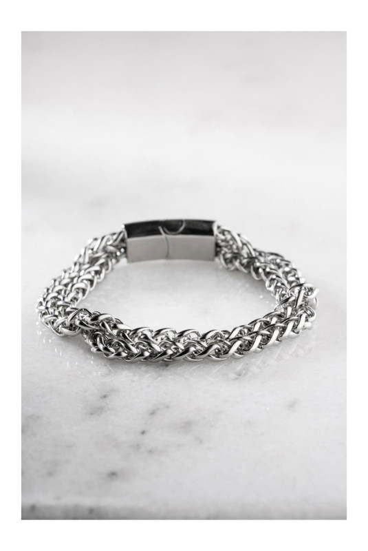 Bracelet en acier - Argent - 20 cm
