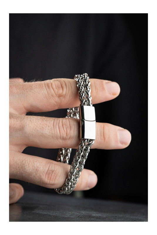 Bracelet en acier - Argent - 20 cm