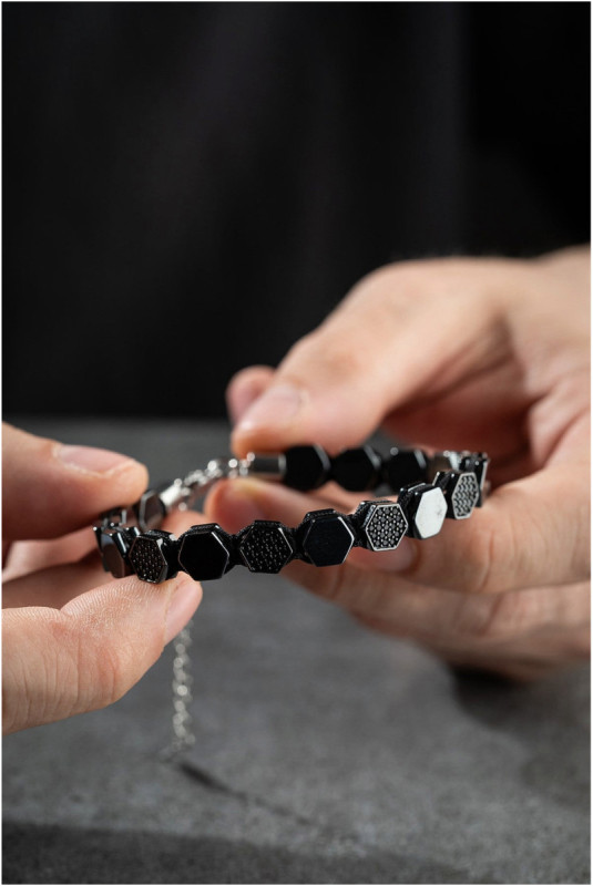 Bracelet en acier - Argent - 20 cm + 5 cm