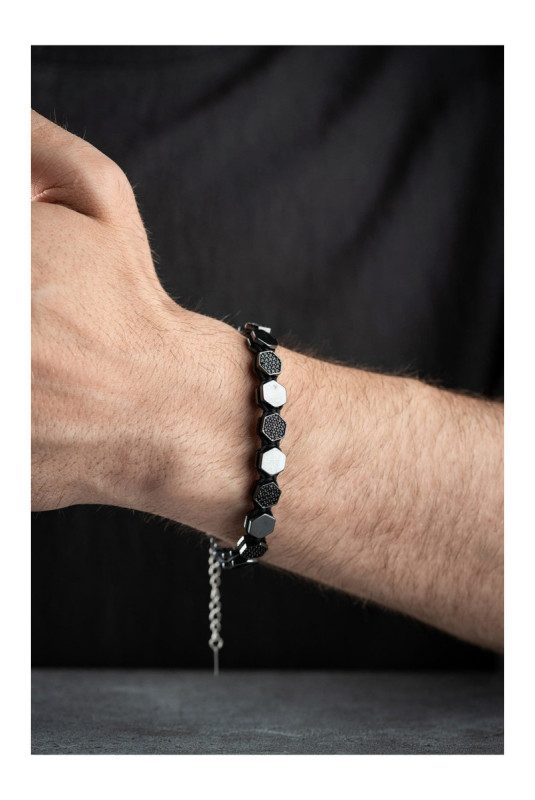 Bracelet en acier - Argent - 20 cm + 5 cm